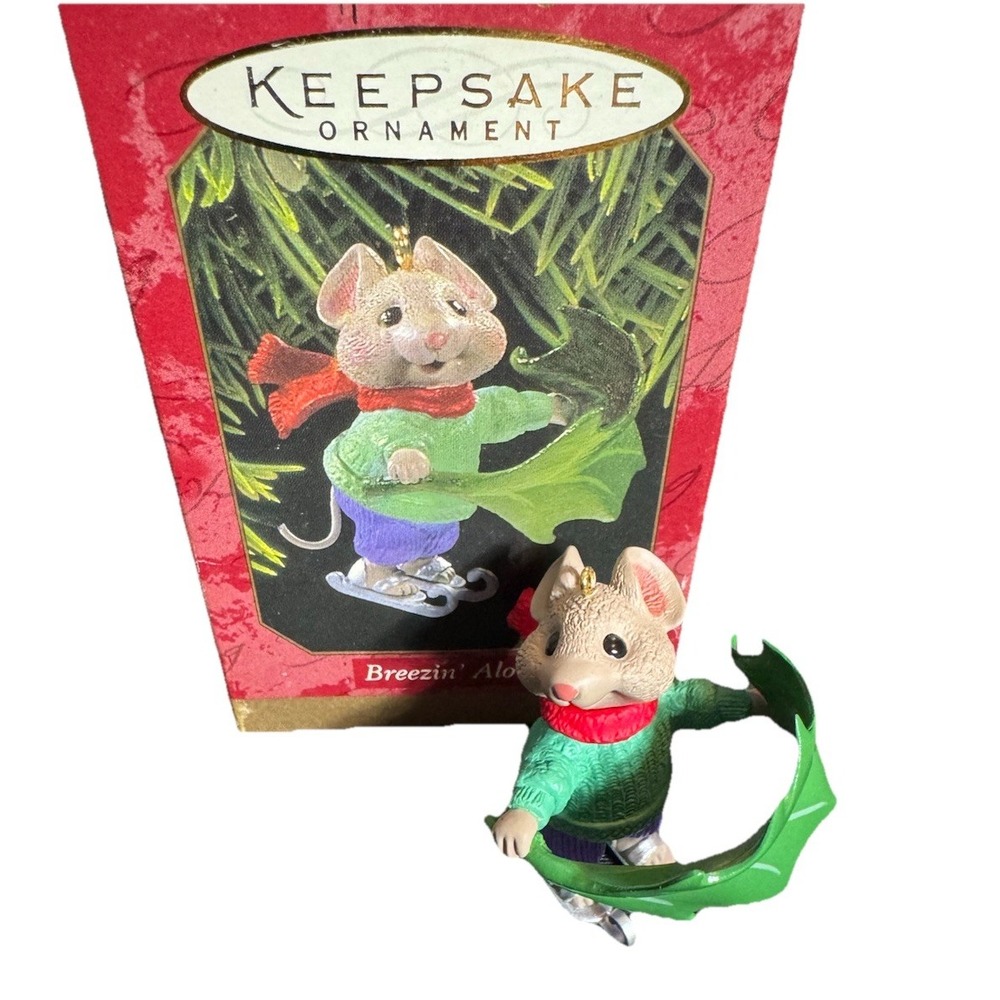 NEW Hallmark Ornament 1997 Breezin Along Mouse on Ice Skates B15